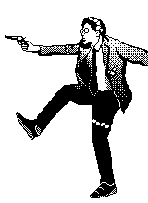 A pixel art painting of American musician Will Wood